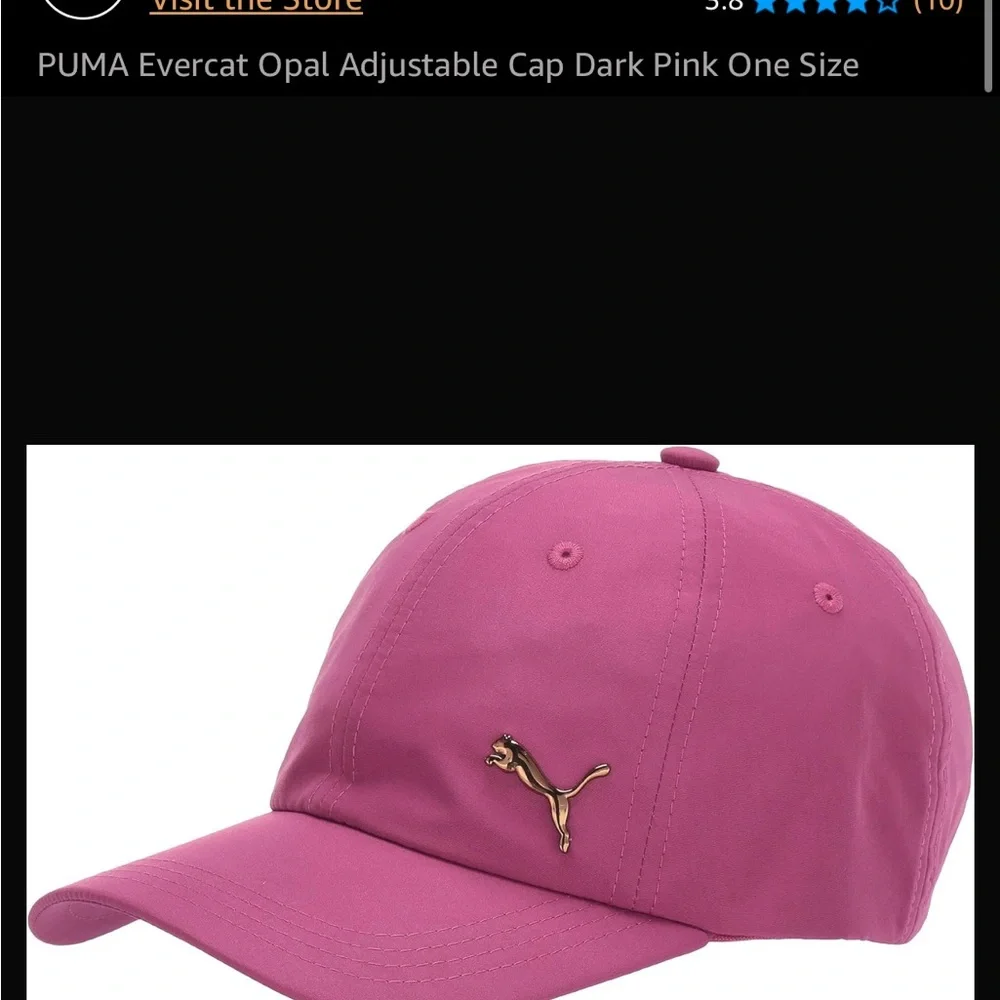 NWOT Puma Bright Pink Cap with Silver Buckle